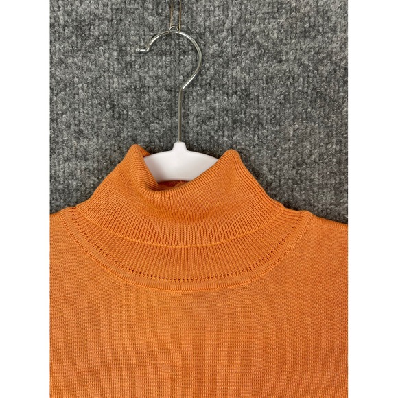 Orvis Sleeveless Turtleneck Sweater Vest Women L/XL Orange Excellent Cropped - Picture 3 of 8